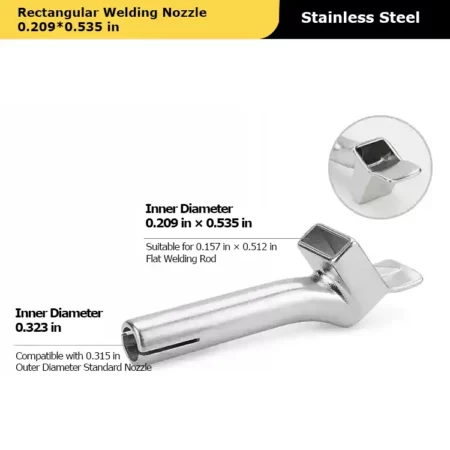 Rectangular Welding Nozzle 0.209*0.535 in for Vinyl Heat Gun