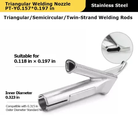 Triangular Welding Nozzle PT-Y0.157*0.197 in for Vinyl Heat Gun
