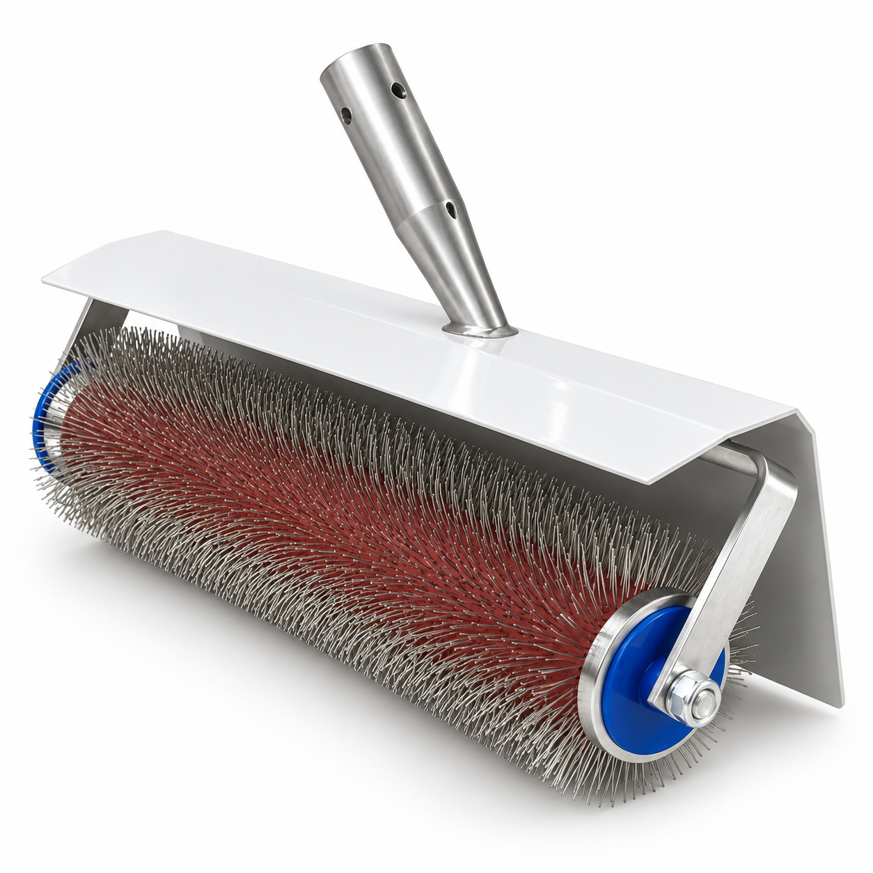10-inch stainless steel spiked roller, 17 mm model, overall product view.