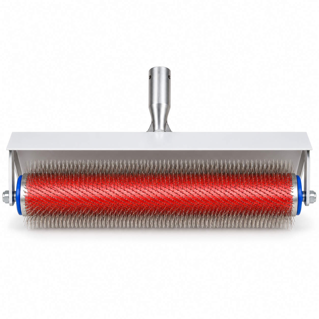 20-inch stainless steel spiked roller, 17 mm model, roller front view.