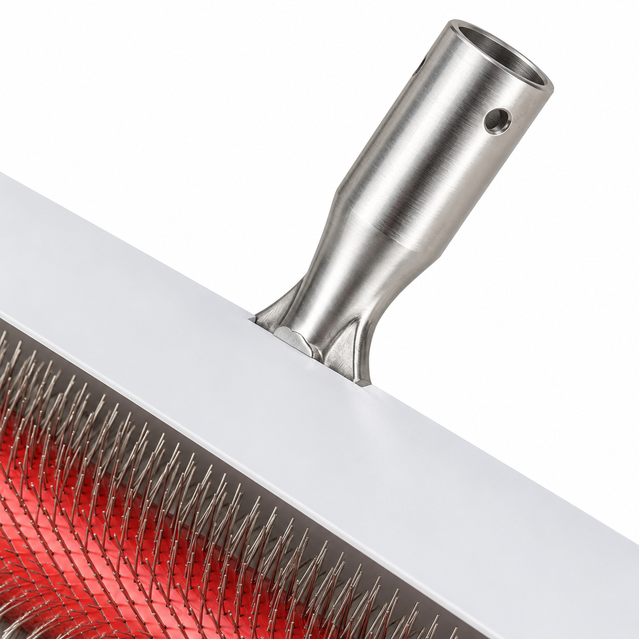 20-inch stainless steel spiked roller, 17 mm model, handle socket detail.
