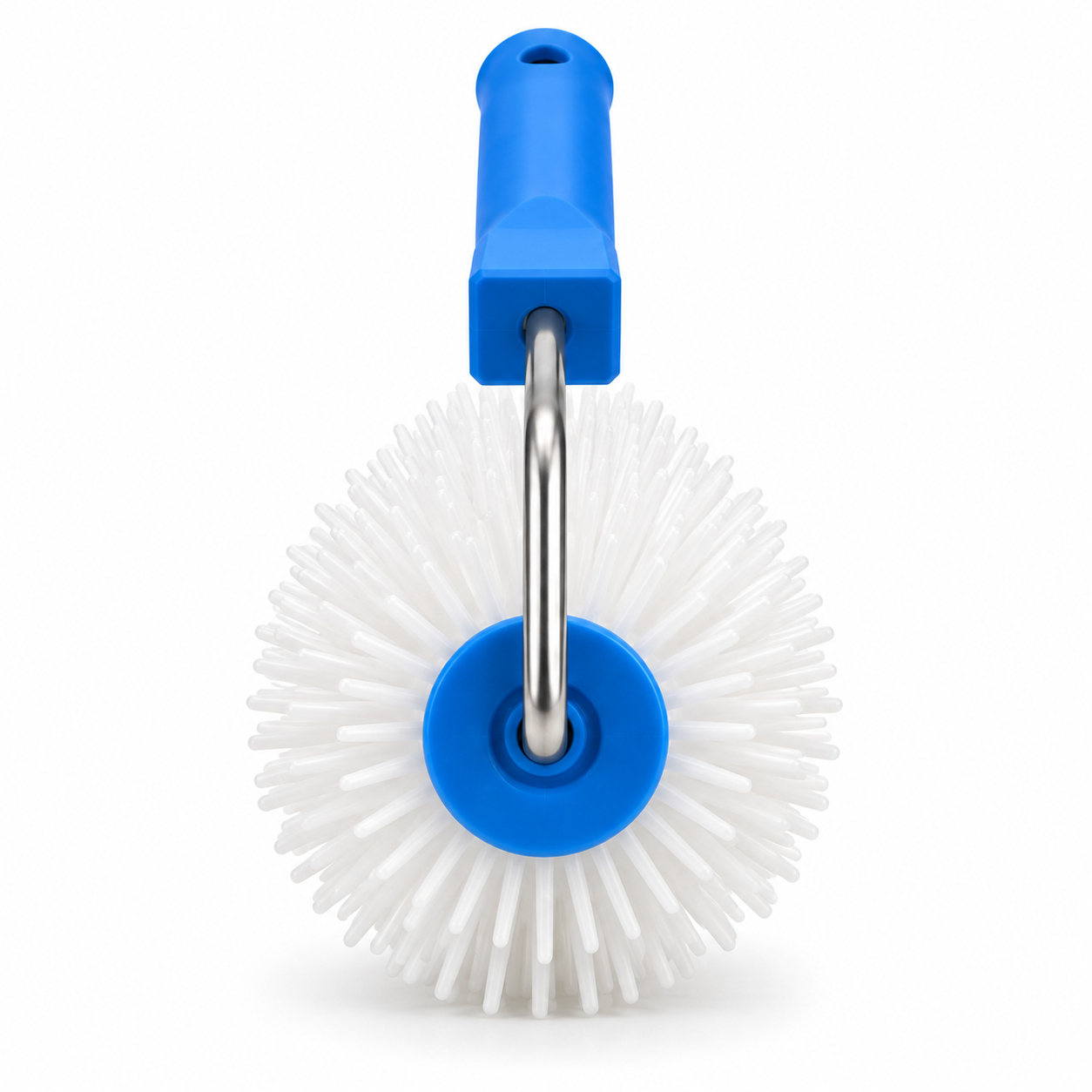 9-inch plastic-handle spiked roller, 20 mm model, roller end view.