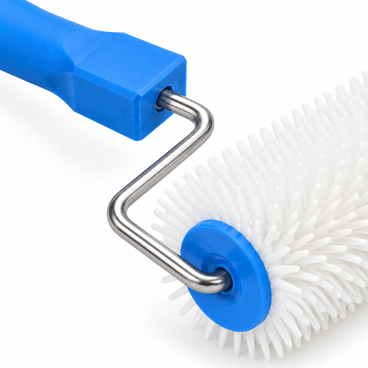 9-inch plastic-handle spiked roller, 20 mm model, connector detail.