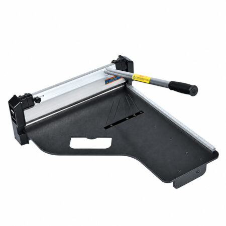 KC460L manual flooring cutter with a wide black platform, silver rail and lever handle.